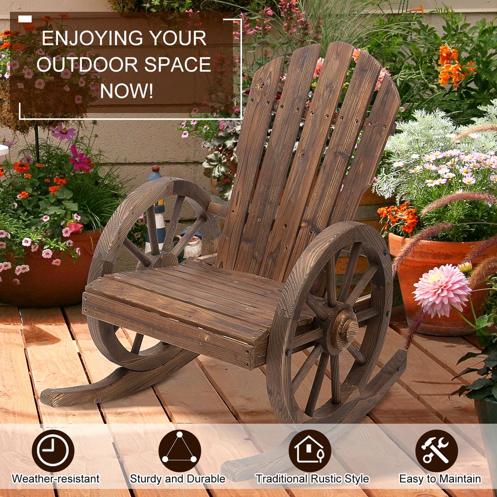 Adirondack Rocking Chair Porch Poolside Garden Lounging Outsunny S0671080243