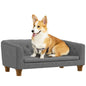 Dog Sofa Bed, Elevated Dog Couch w/ Soft Cushion for Small, Medium Dogs - Grey S0671347283