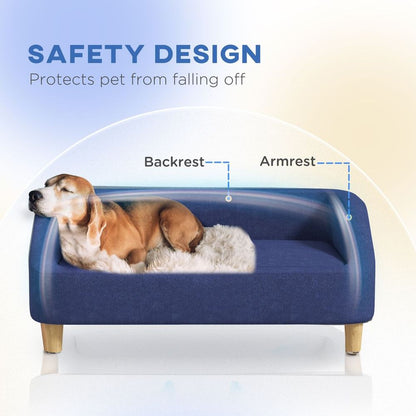 Dog Sofa Cat Couch w/ Removable Washable Cover, for Small Medium Large Dogs Blue S0671347282