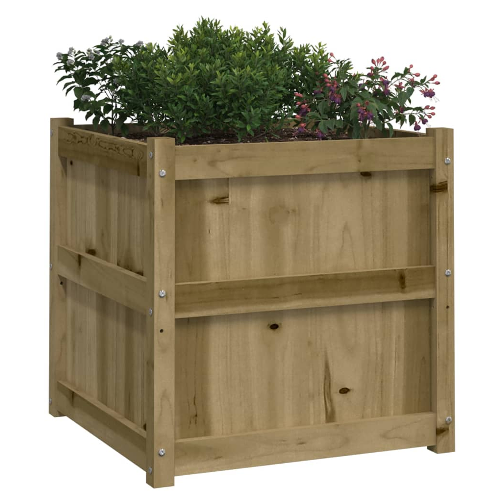 vidaXL Garden Planter 60x60x60 cm Impregnated Wood Pine S0671384883