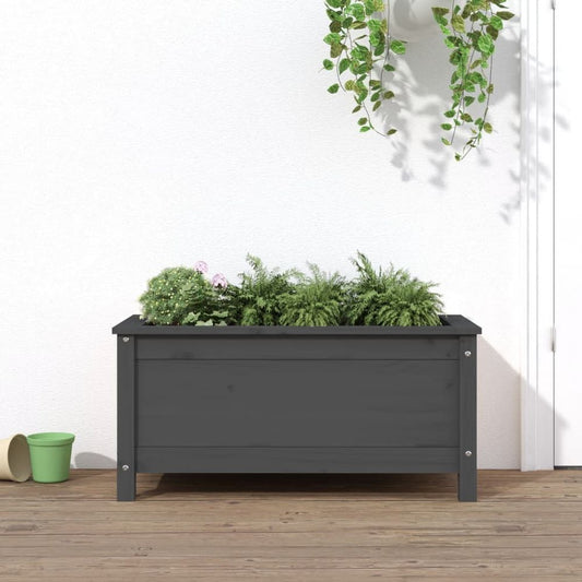 vidaXL Garden Planter Grey 82.5x40x39 cm Solid Wood Pine S0671357765