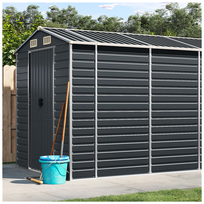 vidaXL Garden Shed Anthracite 191x640x198 cm Galvanised Steel S0671351145