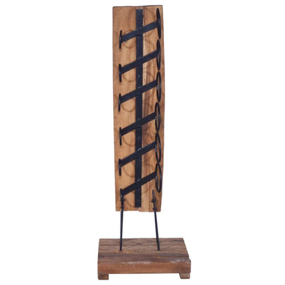 Wine Rack for 6 Bottles 35x35x100 cm Solid Teak Wood S069797085