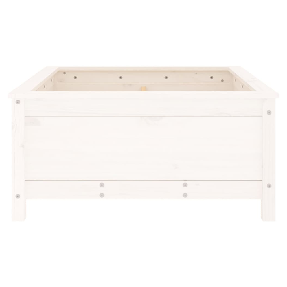 vidaXL Garden Planter White 82.5x82.5x39 cm Solid Wood Pine S0671357748