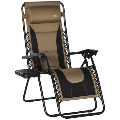 Zero Gravity Chair, Folding Recliner, Adjustable Backrest, Padded Coffee S0671072211