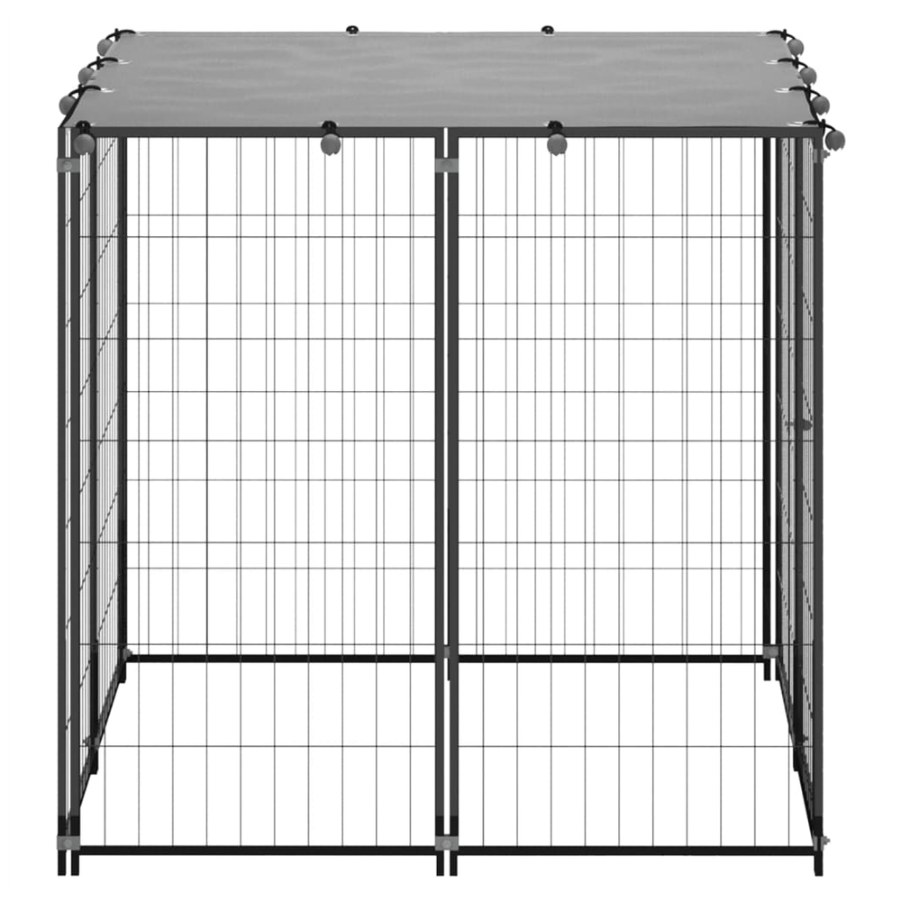 Dog Kennel Black 2.42 m� Steel V0671190021