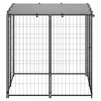 Dog Kennel Black 2.42 m� Steel V0671190021