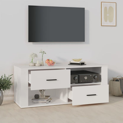 vidaXL TV Cabinet White 100x35x40 cm Engineered Wood S0671089577