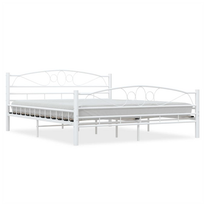 vidaXL Bed Frame White Metal 160x200 cm S069796136