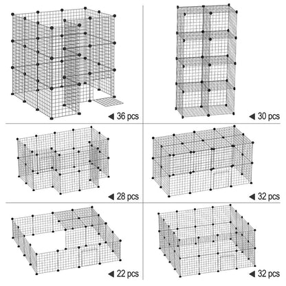 Small Animals Cage DIY 36 Panels Pet Playpen, for Rabbit Guinea Pig Chinchilla S0671071010