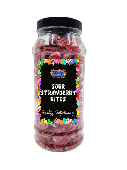 Sour Strawberry Pencils Mini Pencil Bites Fizzy Retro Sweets Gift Jar