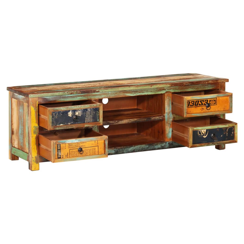 Reclaimed Wood TV Cabinet TV Stand 4 Drawers S0671367027