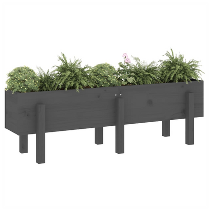 vidaXL Garden Raised Bed Grey 121x30x38 cm Solid Wood Pine S0671357926