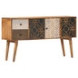 Sideboard with Printed Pattern 90x30x70 cm Solid Mango Wood V0671207910