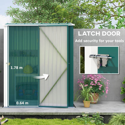 Outsunny Outdoor Storage Shed Steel Garden Shed w/ Lockable Door for Garden S0671383547