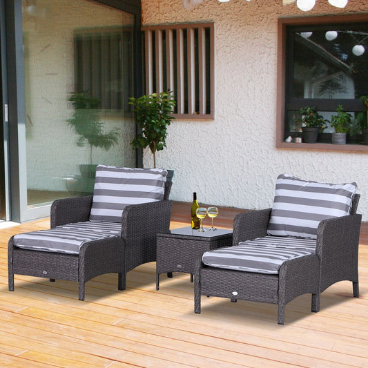 5-Piece PE Rattan Outdoor Garden Furniture Set V067942519