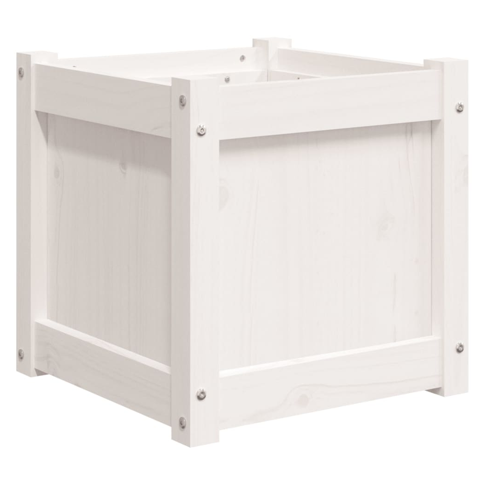 vidaXL Garden Planter White 40x40x40 cm Solid Wood Pine S0671384706