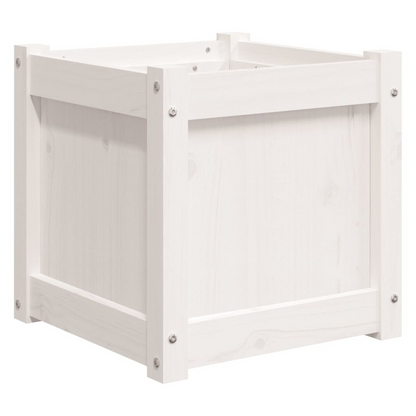 vidaXL Garden Planter White 40x40x40 cm Solid Wood Pine S0671384706