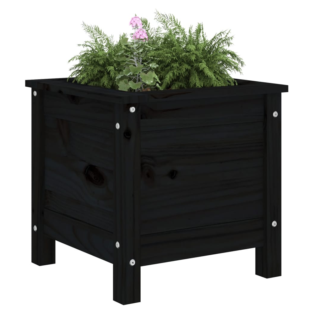 vidaXL Garden Planter Black 40x40x39 cm Solid Wood Pine S0671357712