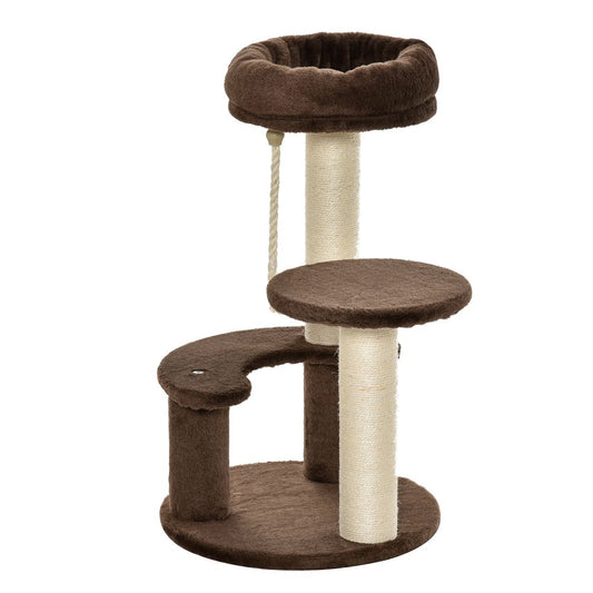 Cat Tree Scratcher Kitty Activity Play Center Post 2 Perch w/ Hanging Sisal Rope S0671070876