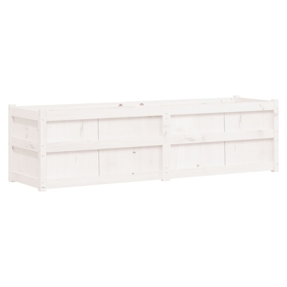 vidaXL Garden Planter White 180x50x50 cm Solid Wood Pine S0671392280