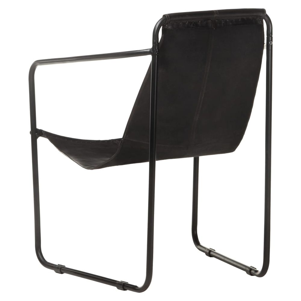 Relaxing Armchair Black Real Leather V069824256