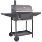 BBQ Charcoal Smoker with Bottom Shelf Black S069810257