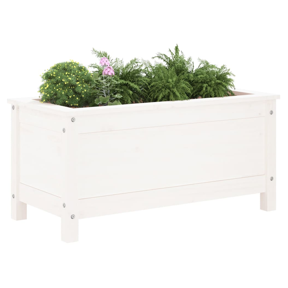 vidaXL Garden Planter White 82.5x40x39 cm Solid Wood Pine S0671357706