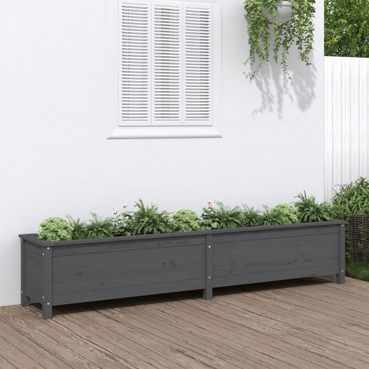 vidaXL Garden Raised Bed Grey 199.5x40x39 cm Solid Wood Pine S0671357853