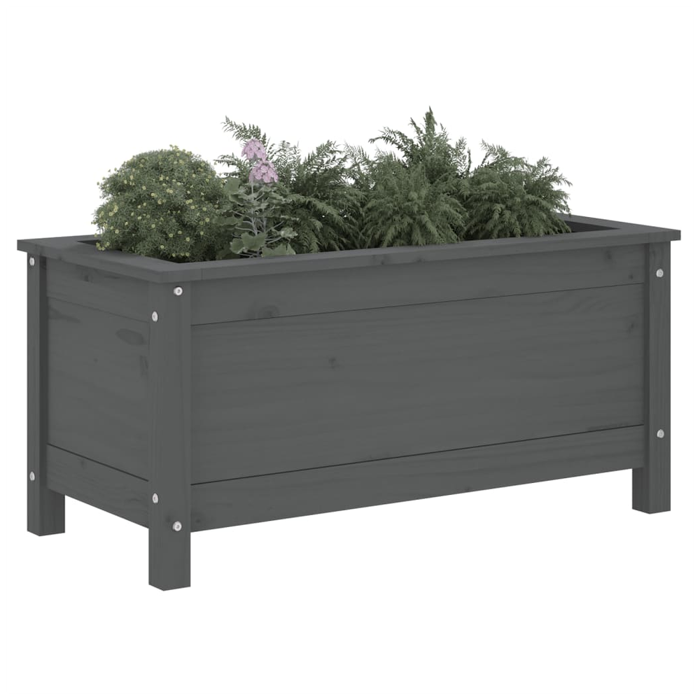 vidaXL Garden Planter Grey 82.5x40x39 cm Solid Wood Pine S0671357765