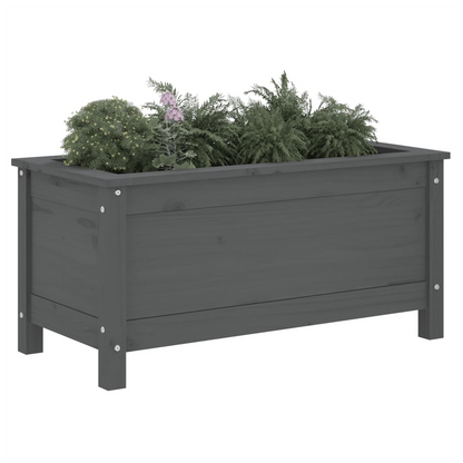 vidaXL Garden Planter Grey 82.5x40x39 cm Solid Wood Pine S0671357765