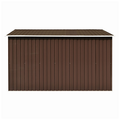 vidaXL Garden Shed 257x298x178 cm Metal Brown V0671188121