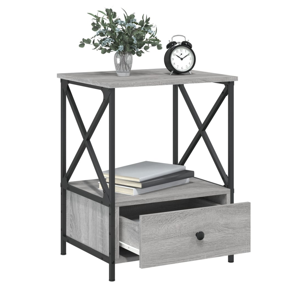 vidaXL Bedside Tables 2 pcs Grey Sonoma 50x41x65 cm Engineered Wood S0671262123