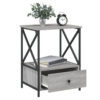 vidaXL Bedside Tables 2 pcs Grey Sonoma 50x41x65 cm Engineered Wood S0671262123