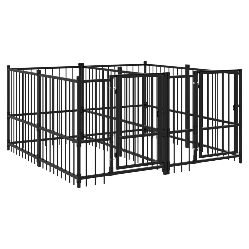 Outdoor Dog Kennel Steel 103 x 198 x 128 cm to 976 x 198 x 128 cm S0671077490