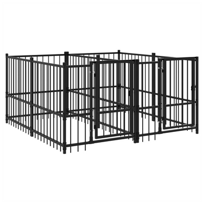 Outdoor Dog Kennel Steel 103 x 198 x 128 cm to 976 x 198 x 128 cm S0671077490