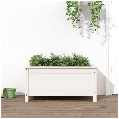 vidaXL Garden Planter White 82.5x40x39 cm Solid Wood Pine S0671357706