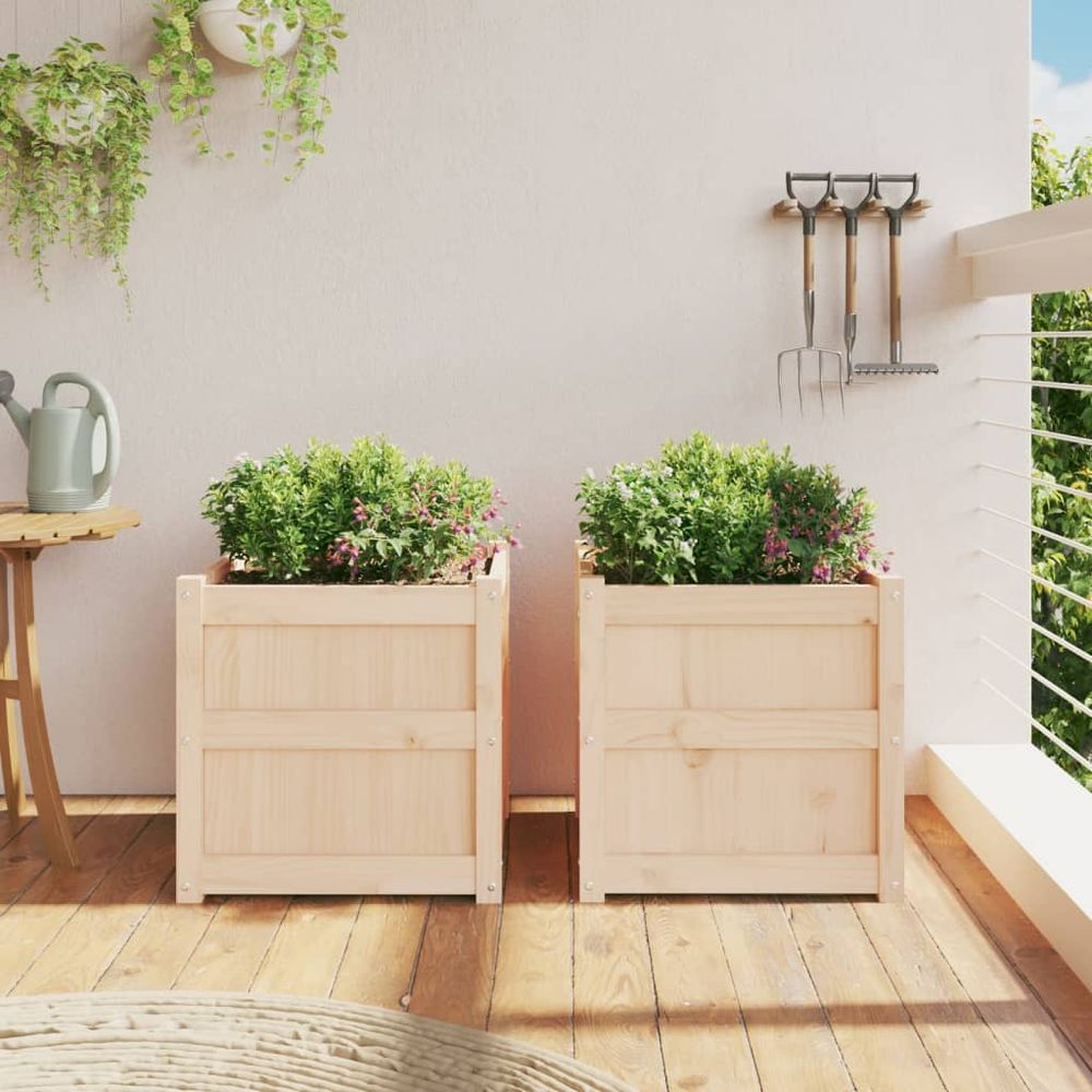 vidaXL Garden Planters 2 pcs Solid Wood Pine S0671387959