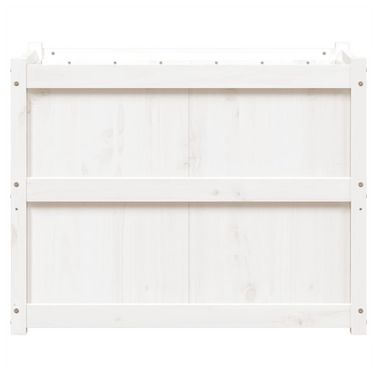 vidaXL Garden Planter White 90x50x70 cm Solid Wood Pine S0671381123