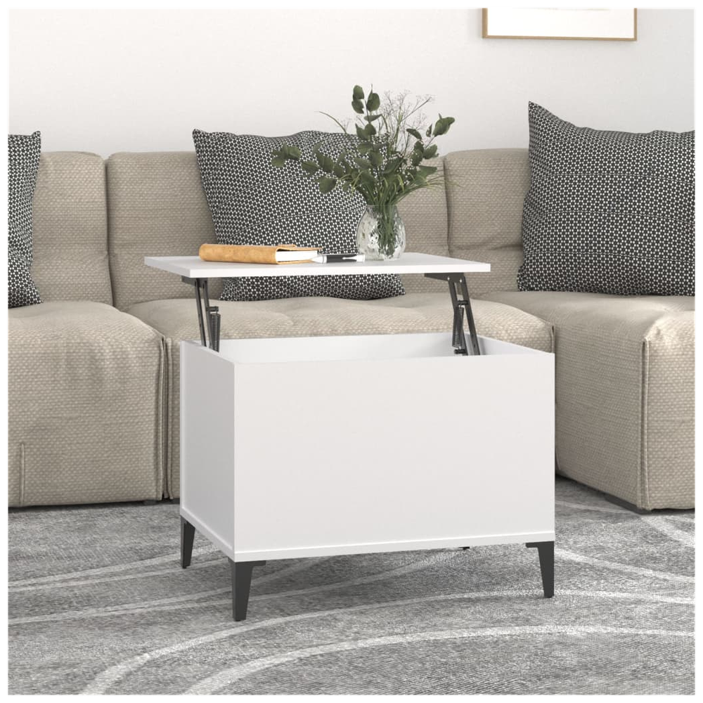 Coffee Table White 60x44.5x45 cm Engineered Wood S0671105454