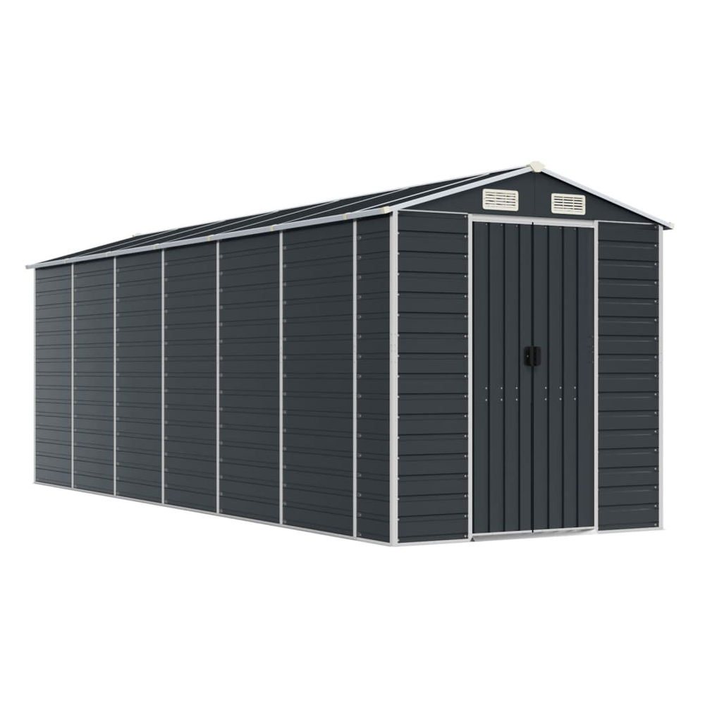 vidaXL Garden Shed Anthracite 191x555x198 cm Galvanised Steel S0671350973