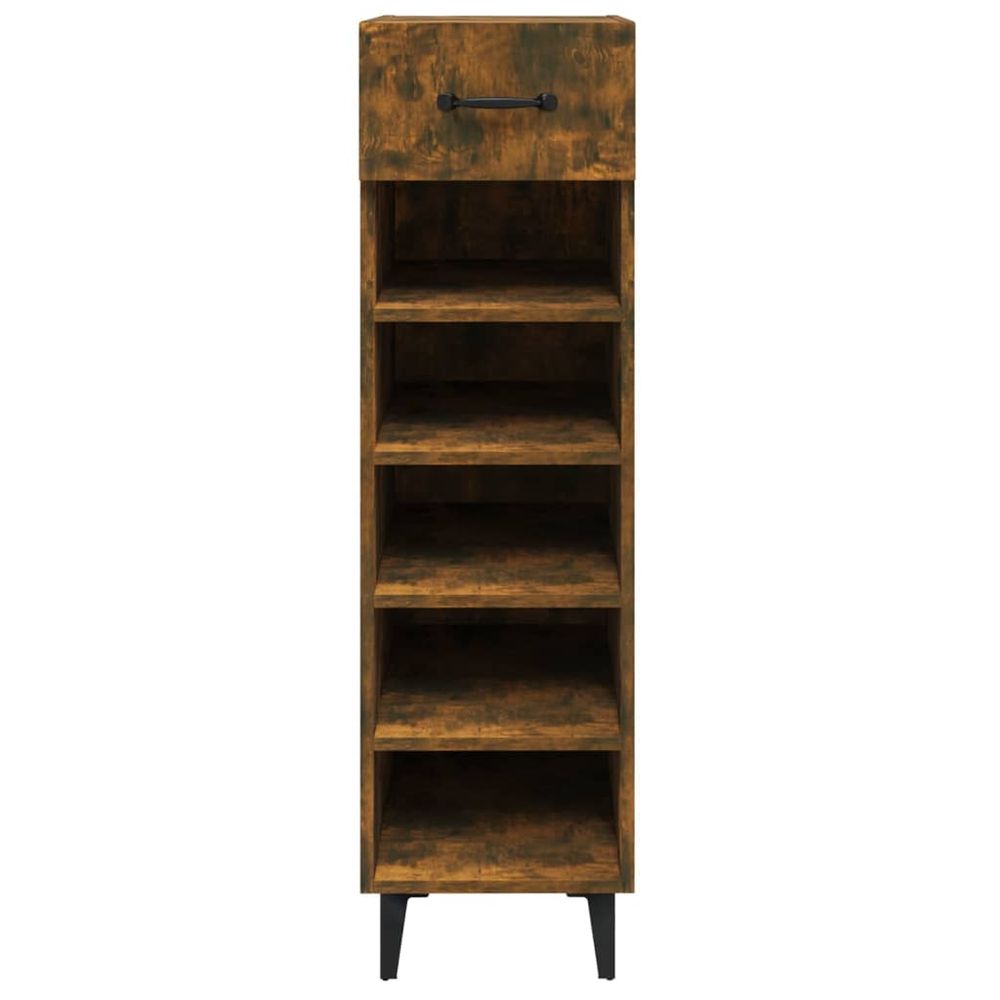 Shoe Cabinet Smoked Oak 30x35x105 cm Engineered Wood S0671058812