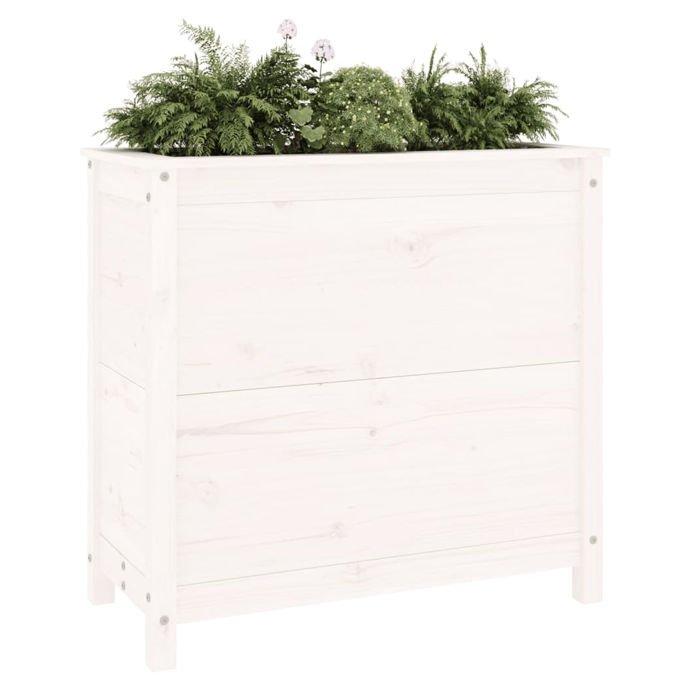 vidaXL Garden Planter White 82.5x40x78 cm Solid Wood Pine S0671358007