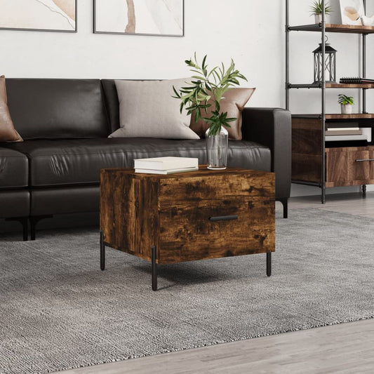 vidaXL Coffee Table Smoked Oak 50x50x40 cm Engineered Wood S0671256935