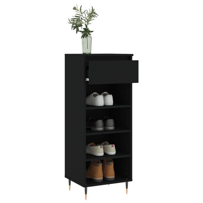 vidaXL Shoe Cabinet Black 40x36x105 cm Engineered Wood S0671362200