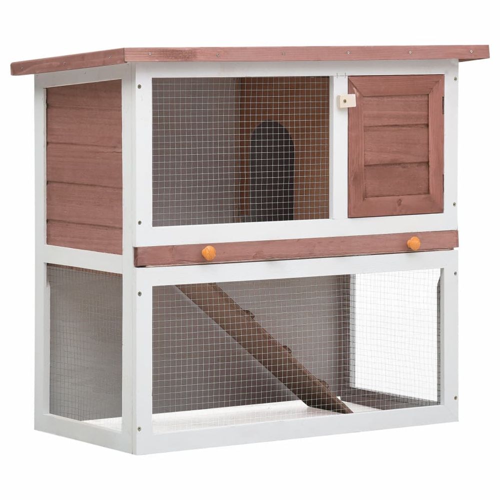 vidaXL Outdoor Rabbit Hutch Small Animal House Pet Cage 1 Door Wood V069820809