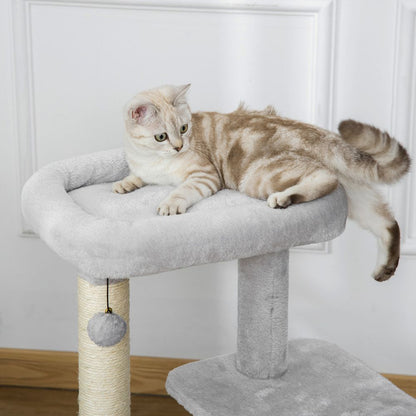 Cat Tree Climbing Activity Center with Scratching Massage Toy Hanging Ball S0671070889