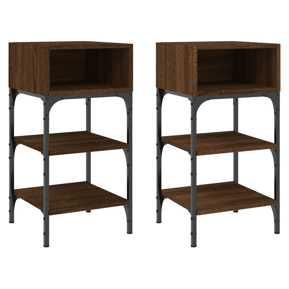 vidaXL Bedside Tables 2 pcs Brown Oak 35x34.5x70 cm Engineered Wood S0671257941