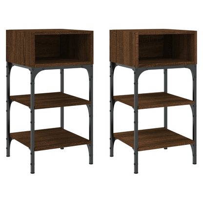 vidaXL Bedside Tables 2 pcs Brown Oak 35x34.5x70 cm Engineered Wood S0671257941