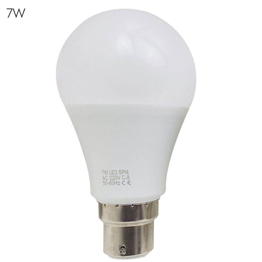 7W B22 Screw LED Light GLS bulbs, Energy Saving Edison Cool White 6000K non dimmable lights V0671114329